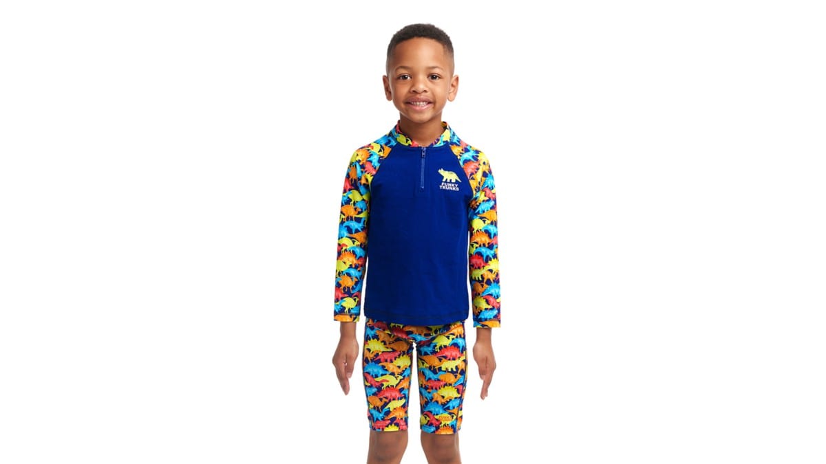 Toddler Boys Zippy Rash Vest - Swimmasaurus - Funky Trunks - Splash Swimwear  - Aug23, boys 0-7, funky trunks, new arrivals, new boys, new swim - Splash Swimwear 