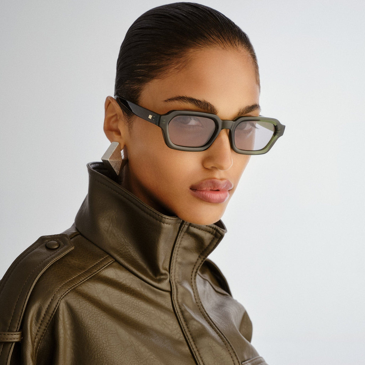 Le Specs Tension + sunglasses in Khaki
