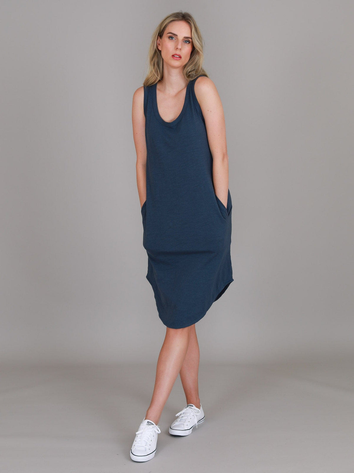 3rd Story 3rd Story Bailey Tank Dress - Indigo 3rd Story Bailey Tank Dress - Indigo Splash Swimwear Dress