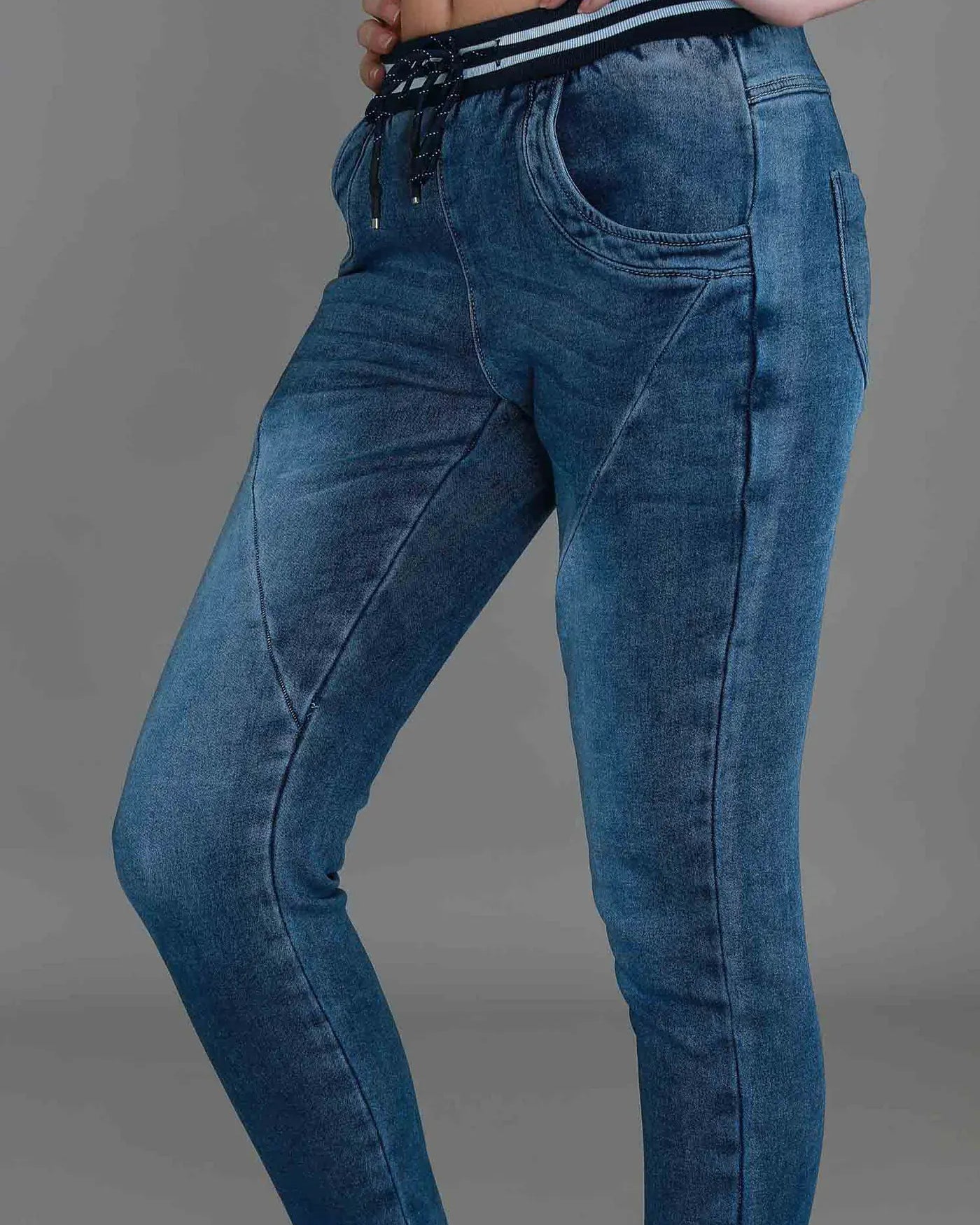 3rd Story 3rd Story Mia Joggers Jeans 2312 3rd Story Mia Joggers Jeans Splash Swimwear Joggers Small / Denim Blue