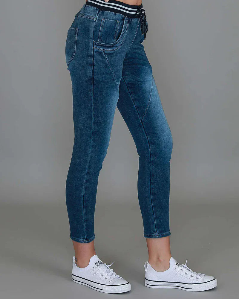 3rd Story 3rd Story Mia Joggers Jeans 2312 3rd Story Mia Joggers Jeans Splash Swimwear Joggers Small / Denim Blue