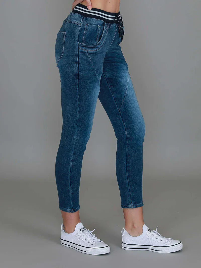 3rd Story 3rd Story Mia Joggers Jeans 2312 3rd Story Mia Joggers Jeans Splash Swimwear Joggers Small / Denim Blue