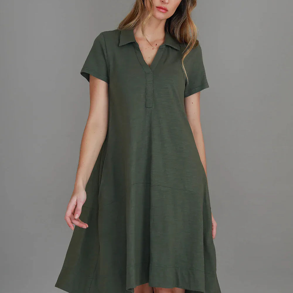 3rd Story 3rd Story Tibby Polo Short Sleeve Dress 1725 3rd Story Tibby Polo Short Sleeve Dress Splash Swimwear Dress Khaki / XS