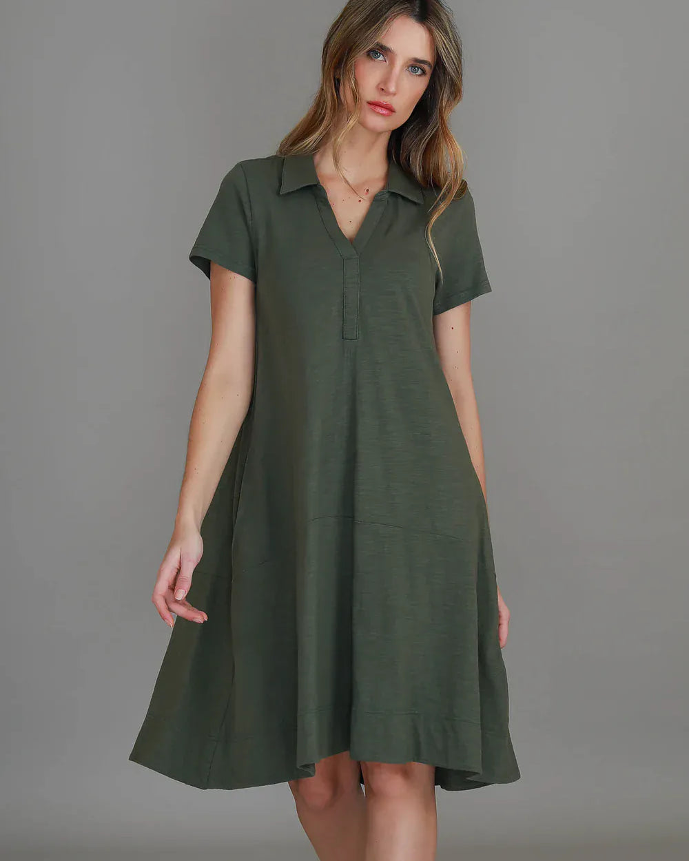 3rd Story 3rd Story Tibby Polo Short Sleeve Dress 1725 3rd Story Tibby Polo Short Sleeve Dress Splash Swimwear Dress Khaki / XS