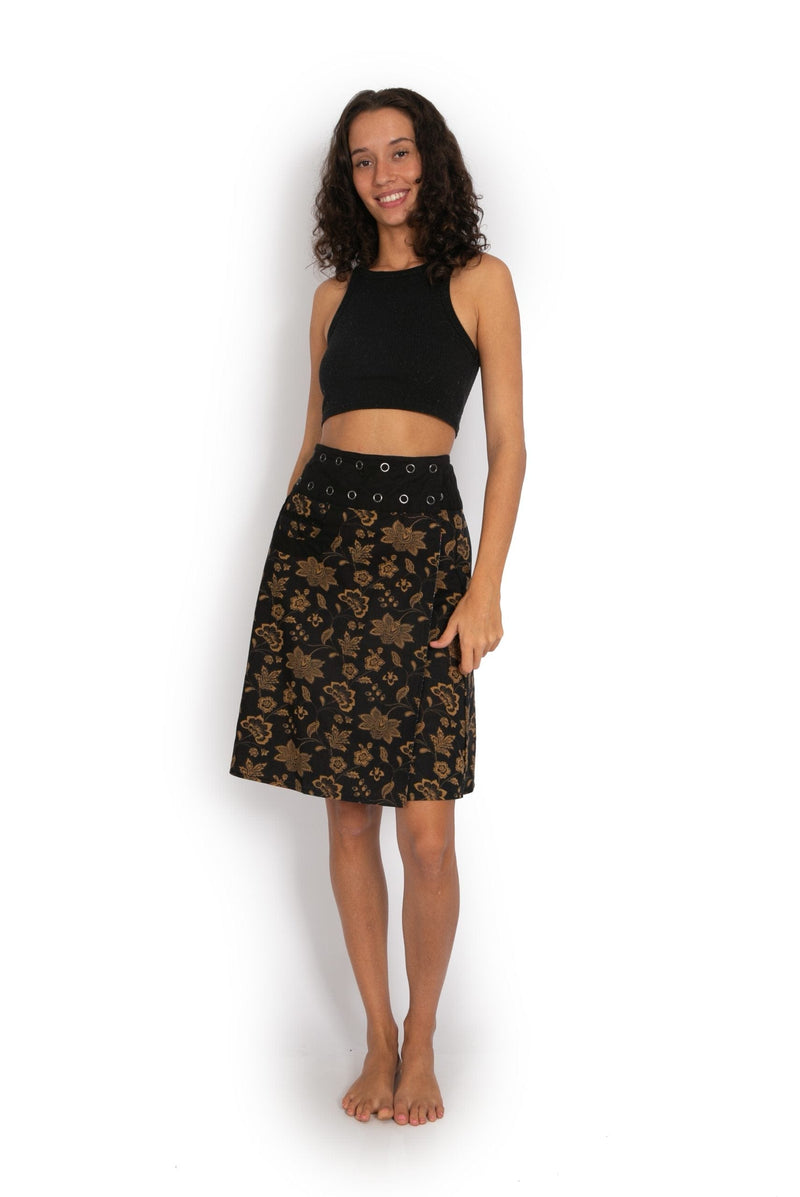 New Energy Reversible Skirt  - Navy Tropics / Indo Black - OM Designs - Splash Swimwear  - June23, new arrivals, new womens, OM Designs, skirts - Splash Swimwear 