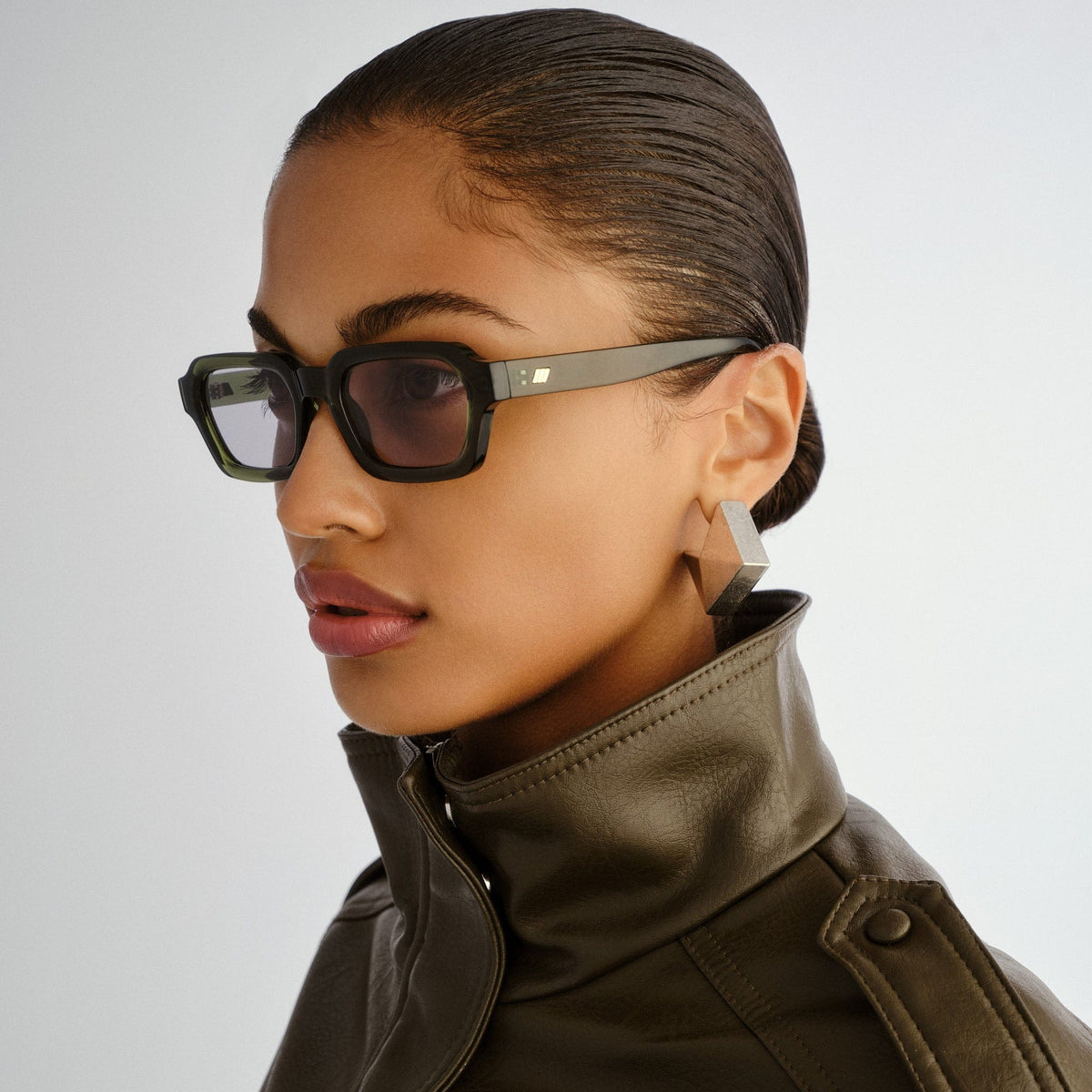 Le Specs Tension + sunglasses in Khaki