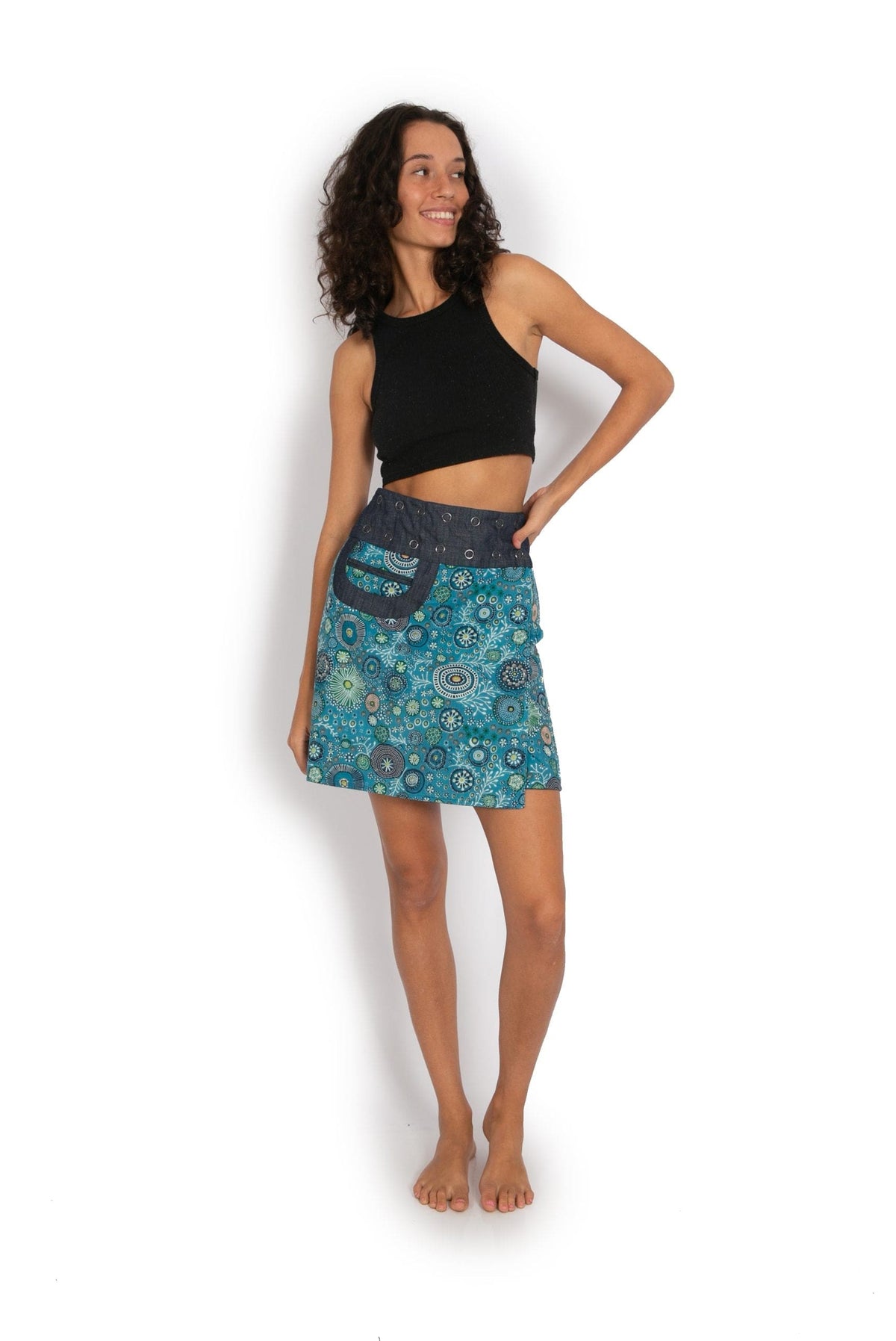 New Energy Reversible Skirt  - Coral Garden / Dragonfly Blue - OM Designs - Splash Swimwear  - June23, new arrivals, new womens, OM Designs, skirts - Splash Swimwear 