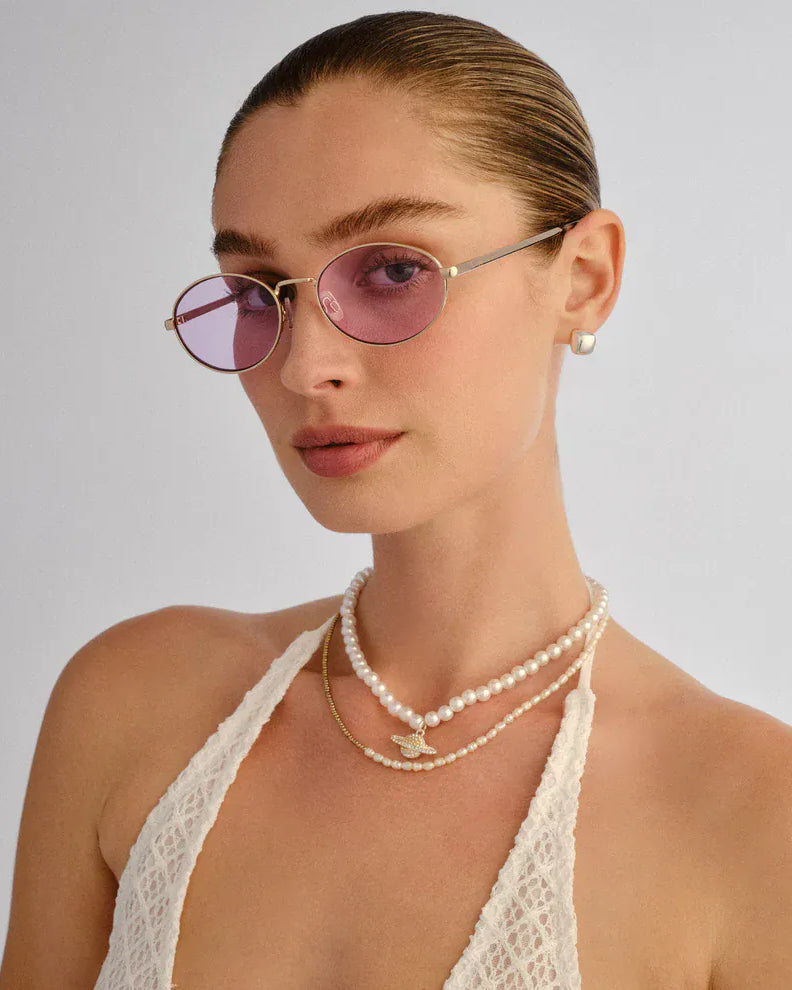 Aire AIRE Ephermeris Sunnies - Gold Lilac Tint AIR2612333 Le Specs Whirlpool Sunnies - Chocolate Splash Swimwear Sunnies 9324976442505