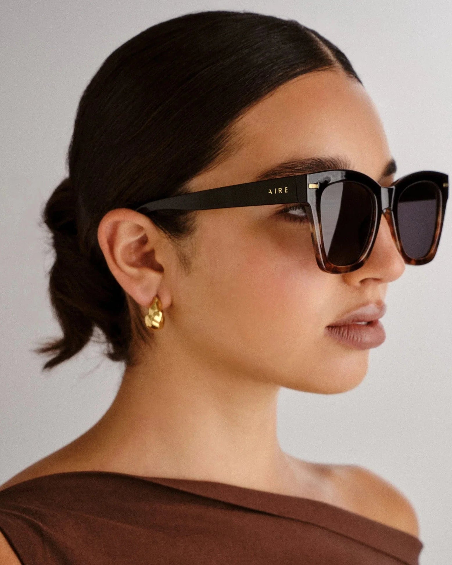 Aire Intergalactic Sunnies - Black Tort Spice AIR2542241 AIRE Persei Sunnies - Dark Tort Polarised Splash Swimwear Sunglasses 9324976431233