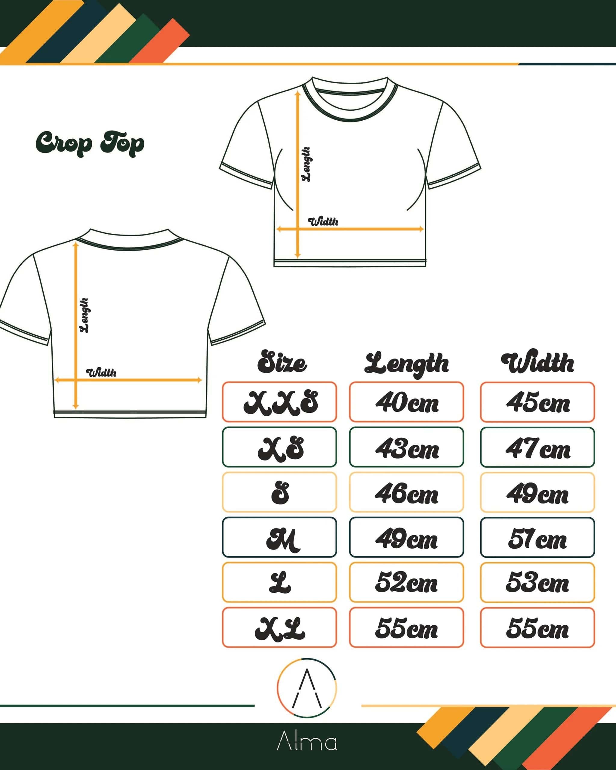 Alma T-shirt Darwin Kombi Grey Crop Top