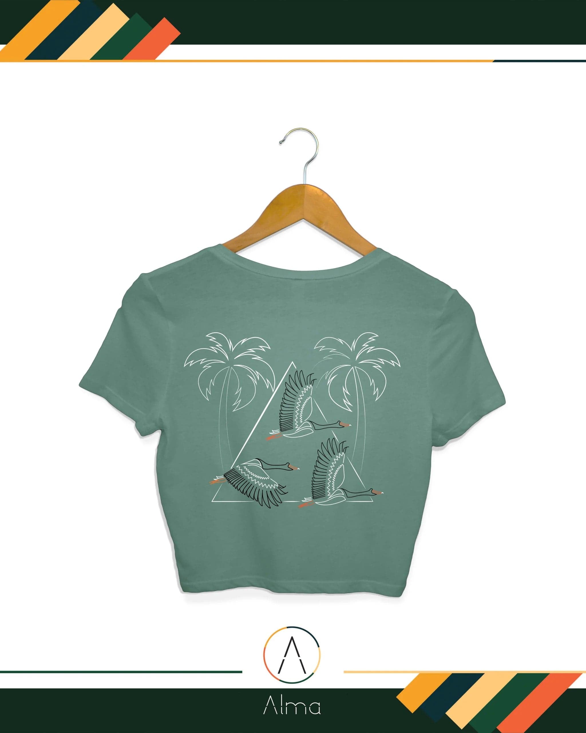 Alma T-shirt Magpie Storm Crop Top