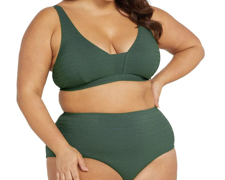 Artesands Bikini Bottoms Aria Renoir High Waist Bikini Bottom - Olive Artesands Aria Renoir High Waist Bikini Bottom - Olive