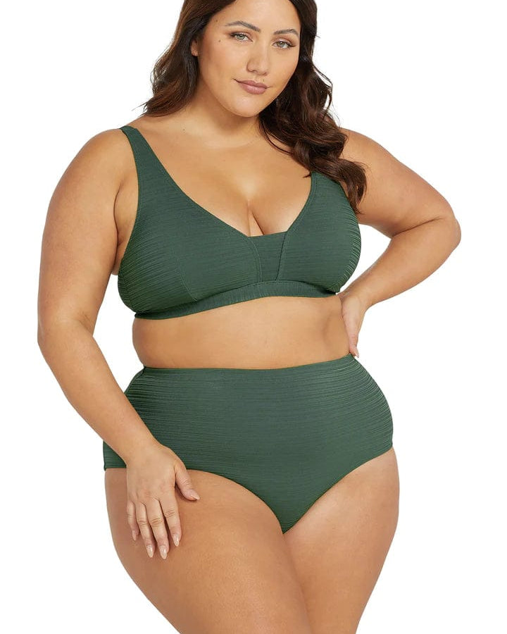 Artesands Bikini Bottoms Aria Renoir High Waist Bikini Bottom - Olive Artesands Aria Renoir High Waist Bikini Bottom - Olive