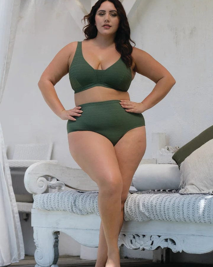 Artesands Aria Renoir High Waist Bikini Bottom - Olive Artesands Aria Renoir High Waist Bikini Bottom - Olive Splash Swimwear Bikini Bottoms