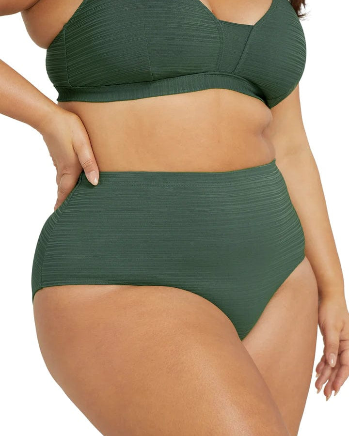 Artesands Bikini Bottoms Aria Renoir High Waist Bikini Bottom - Olive Artesands Aria Renoir High Waist Bikini Bottom - Olive