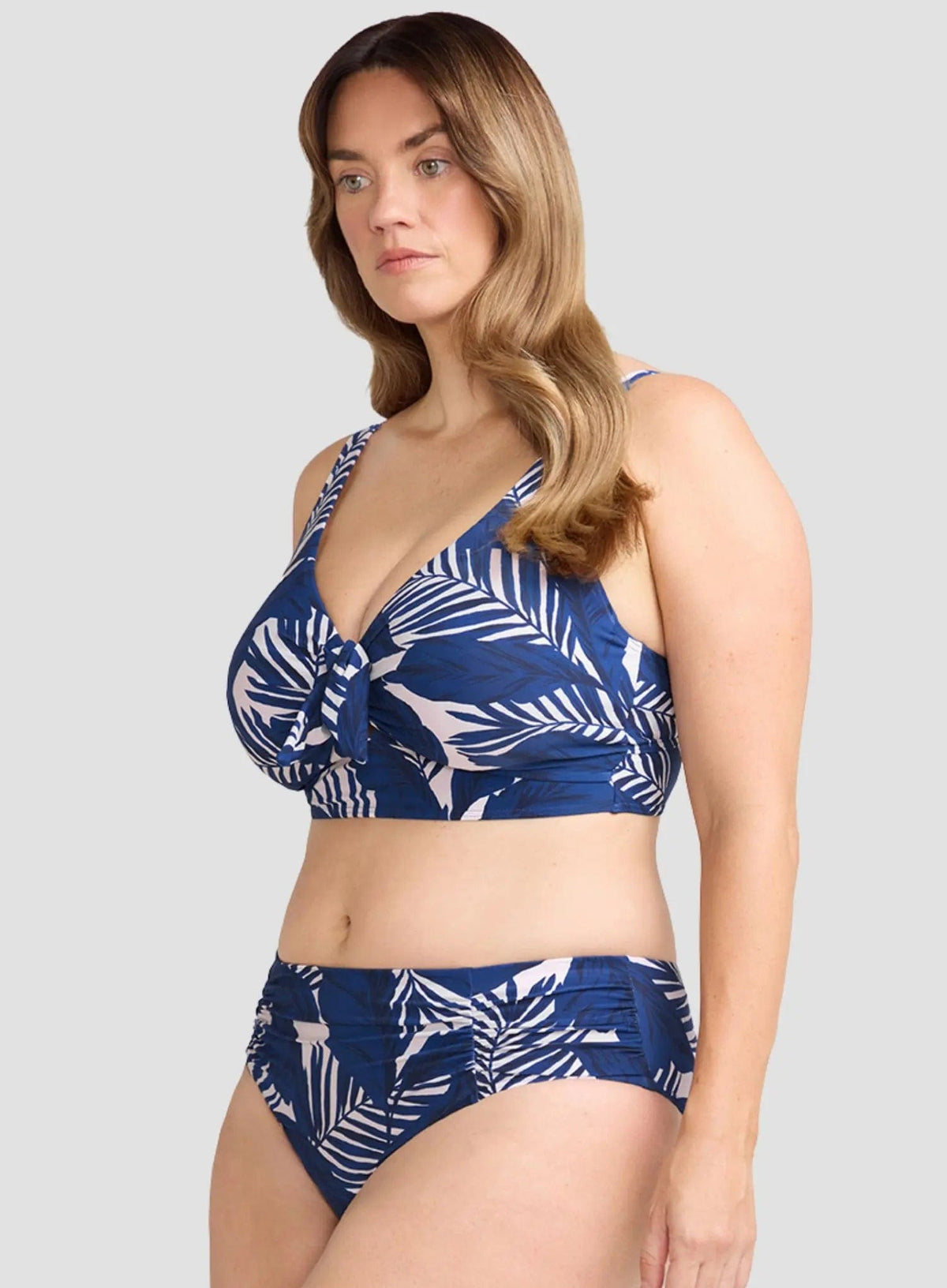 Artesands Artesands Lanthera DeKooning Ruched Swim Pant - Navy Peony Artesands Lanthera DeKooning Ruched Swim Pant - Navy Peony Splash Swimwear Bikini Bottoms
