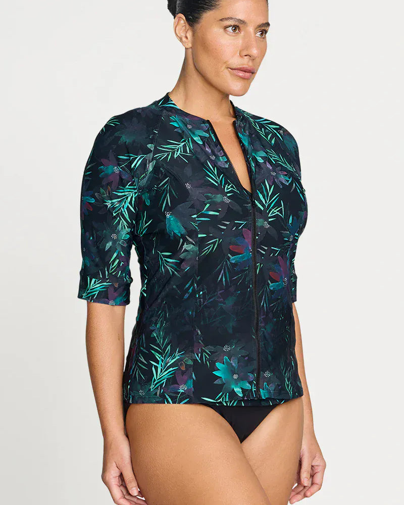 Artesands Artesands Lunafleur Surat Sunsafe Top Mid Sleeve - Navy Artesands Lunafleur Surat Sunsafe Top Mid Sleeve - Navy Splash Swimwear Rashies & Sunsuits