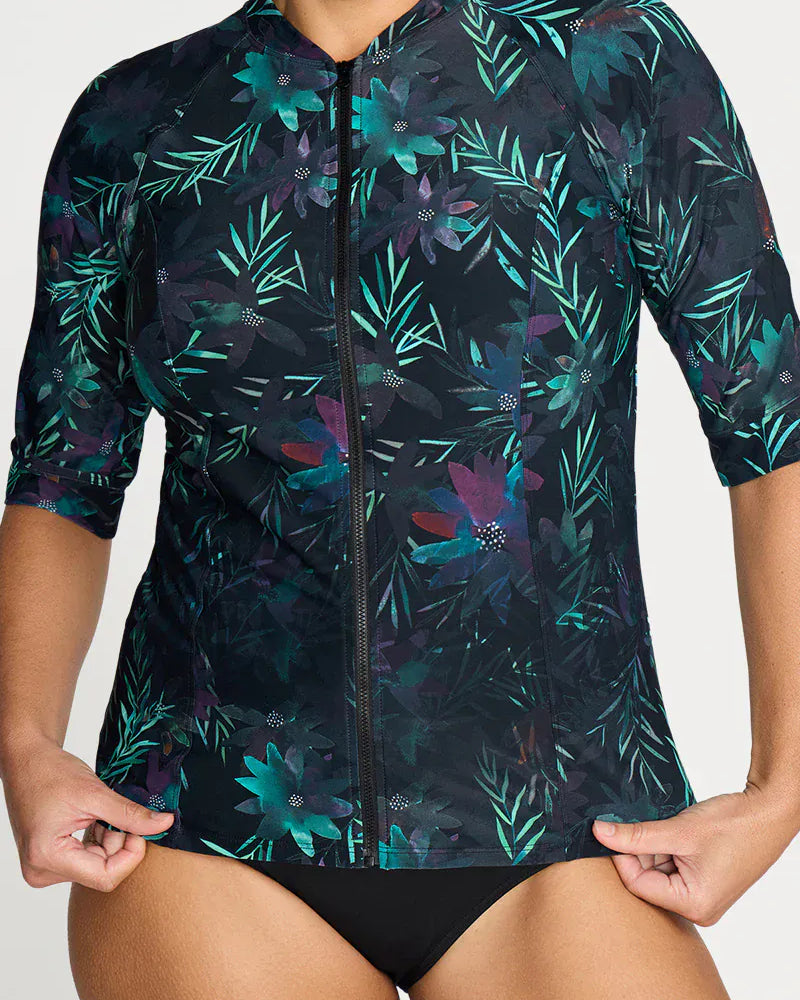 Artesands Artesands Lunafleur Surat Sunsafe Top Mid Sleeve - Navy Artesands Lunafleur Surat Sunsafe Top Mid Sleeve - Navy Splash Swimwear Rashies & Sunsuits