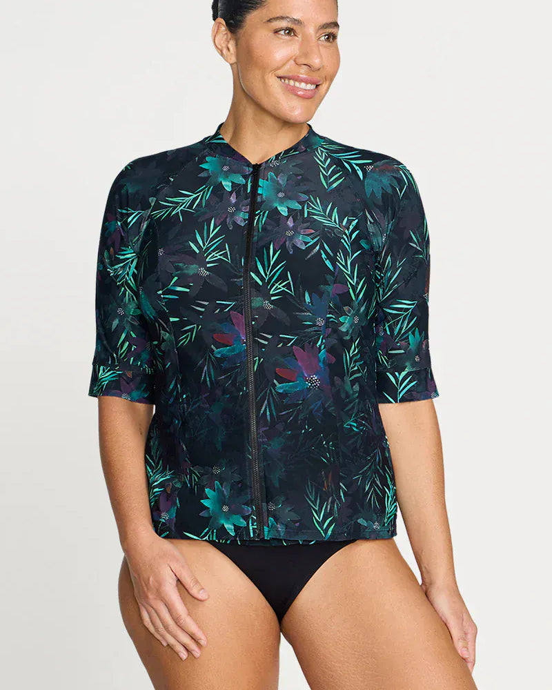 Artesands Artesands Lunafleur Surat Sunsafe Top Mid Sleeve - Navy Artesands Lunafleur Surat Sunsafe Top Mid Sleeve - Navy Splash Swimwear Rashies & Sunsuits