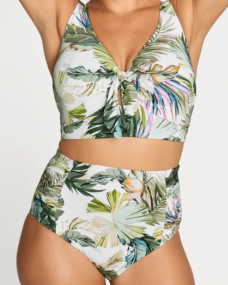 Artesands Artesands Lushara Cezanne D/DD Underwire Midriff Top & Botticelli High Waist Swim Pant Bikini Set - White AT3772LS+AT4705LS-14 Artesands Lushara Cezanne D/DD Underwire Midriff Top & Botticelli High Waist Swim Pant Bikini Set - White Splash Swimwear Bikini Set 14 35507691034905