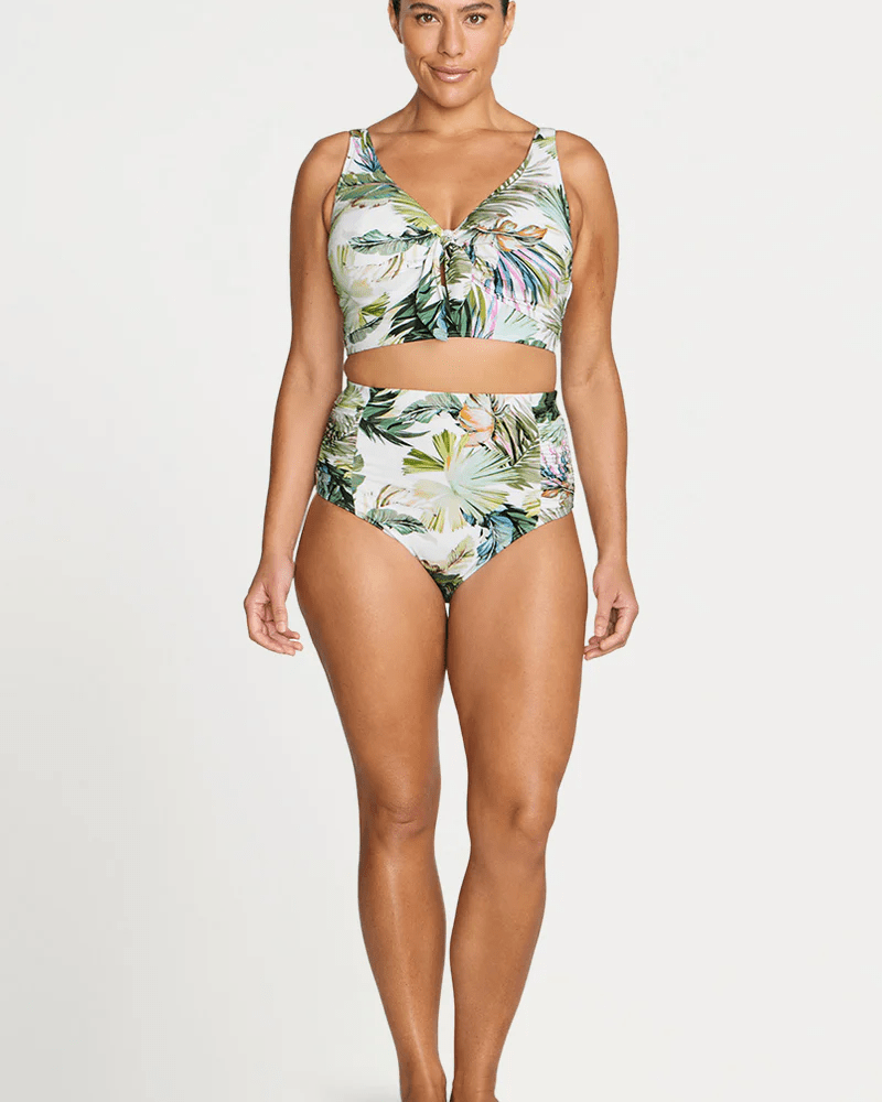 Artesands Artesands Lushara Cezanne D/DD Underwire Midriff Top & Botticelli High Waist Swim Pant Bikini Set - White AT3772LS+AT4705LS-14 Artesands Lushara Cezanne D/DD Underwire Midriff Top & Botticelli High Waist Swim Pant Bikini Set - White Splash Swimwear Bikini Set 14 35507691034905