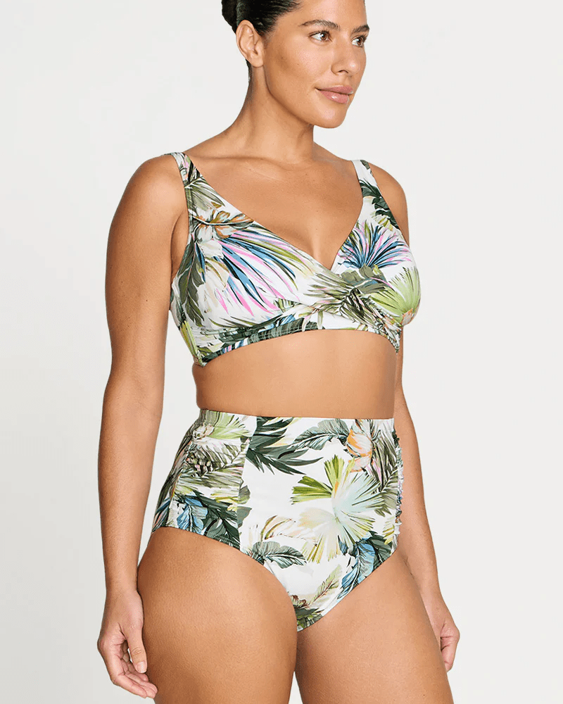 Artesands Artesands Lushara Cezanne D/DD Underwire Midriff Top & Botticelli High Waist Swim Pant Bikini Set - White AT3772LS+AT4705LS-14 Artesands Lushara Cezanne D/DD Underwire Midriff Top & Botticelli High Waist Swim Pant Bikini Set - White Splash Swimwear Bikini Set 14 35507691034905