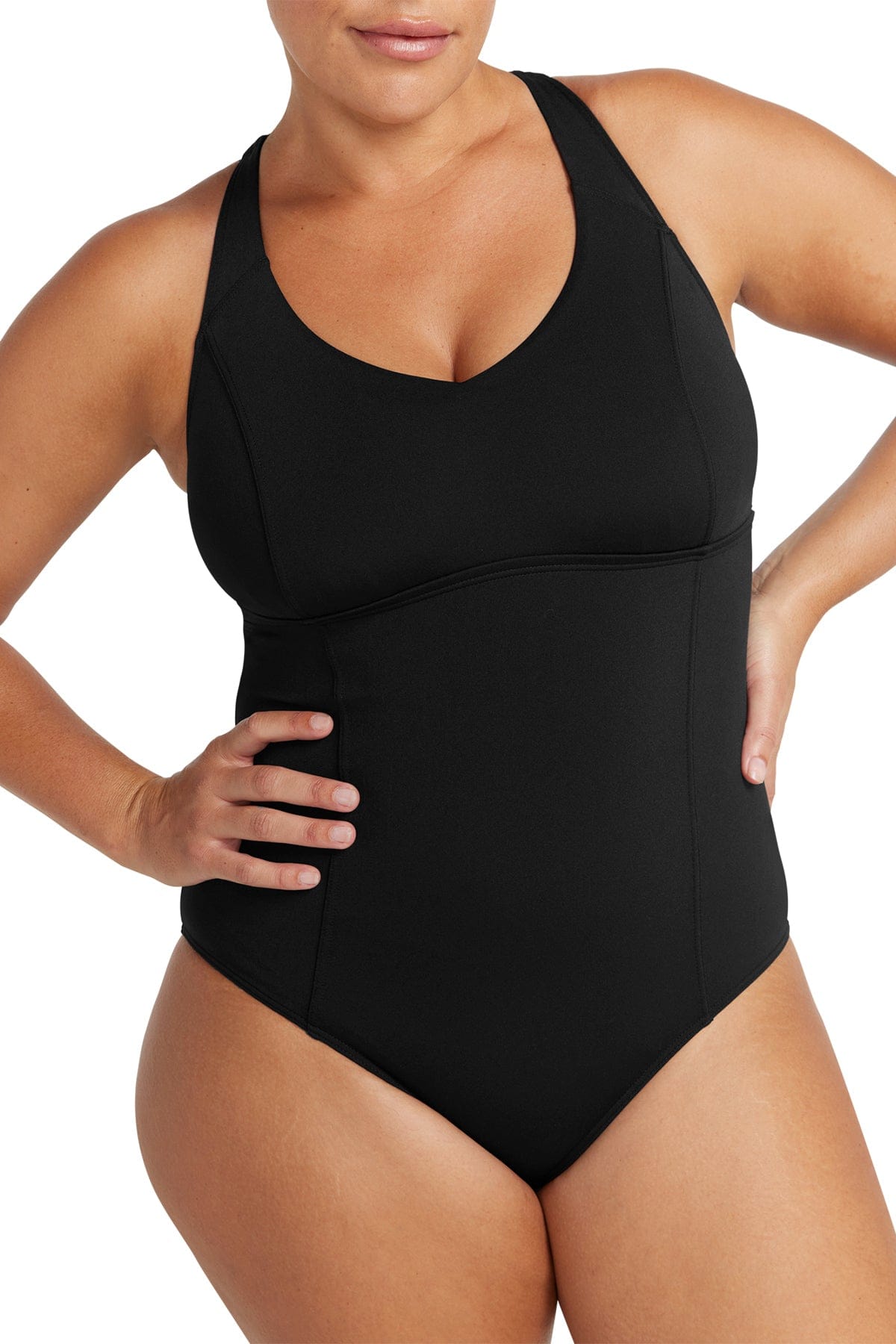 Artesands Artesands Natare Chlorine Resistant Turner Clip Back One Piece - Black Artesands Natare Chlorine Resistant Turner Clip Back One Piece - Black Splash Swimwear One Piece