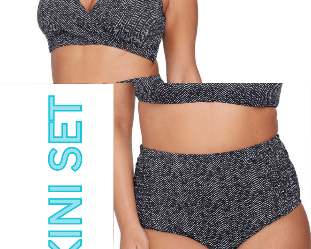 Artesands Artesands Zig Zag Delacroix Bikini Top & Ruched Side High Waist Pant Bikini Set Artesands Zig Zag Delacroix Bikini Top & Ruched Side High Waist Splash Swimwear Bikini Set 16 / Black 1000026265