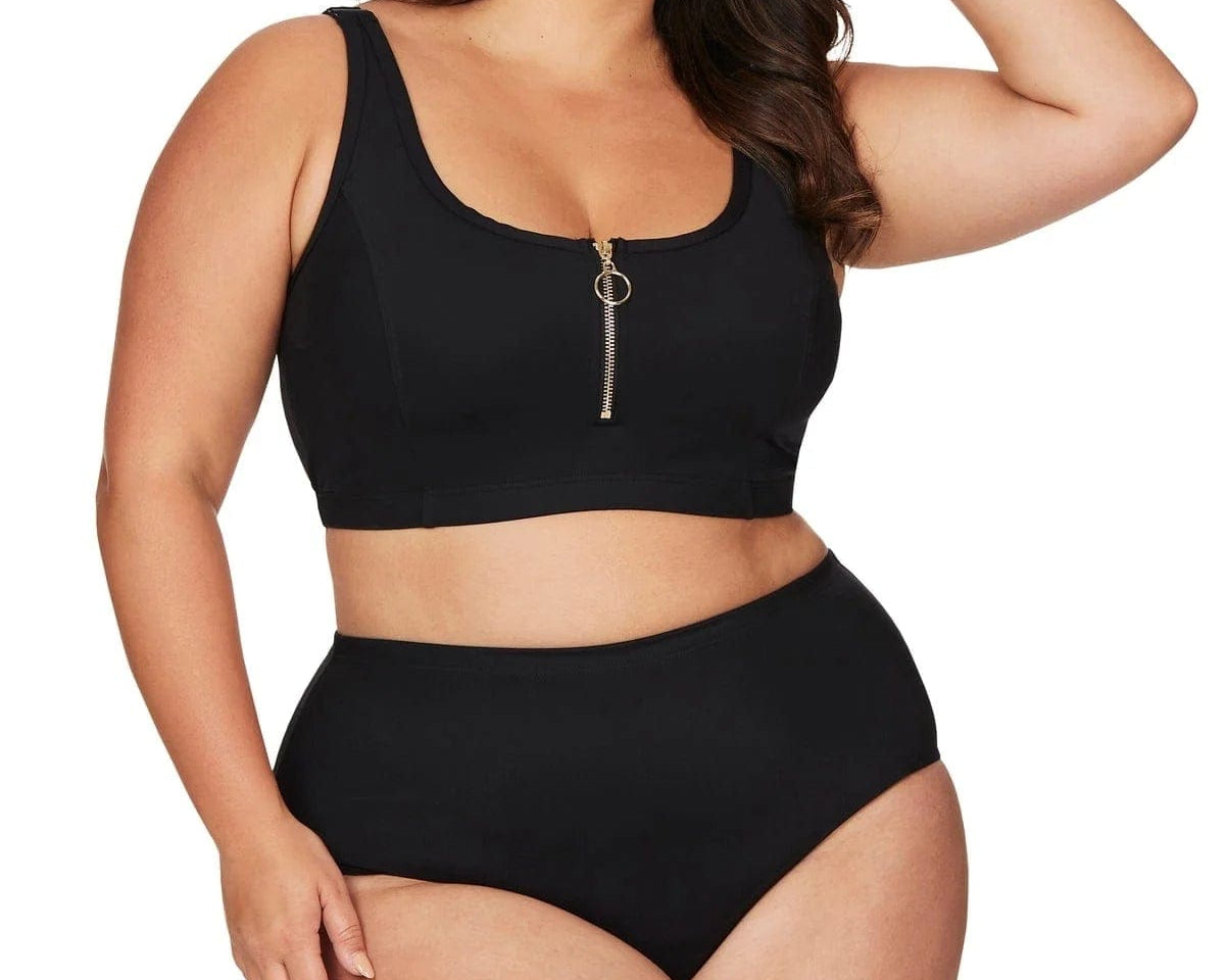 Artesands Black Sculpt Renoir High Waist Bikini Bottom Splash Swimwear Bikini Bottoms