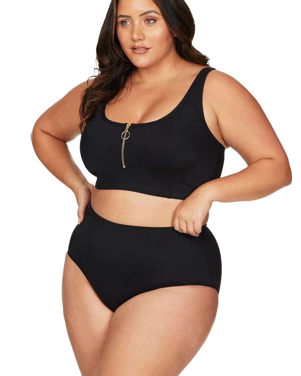 Artesands Black Sculpt Renoir High Waist Bikini Bottom Splash Swimwear Bikini Bottoms