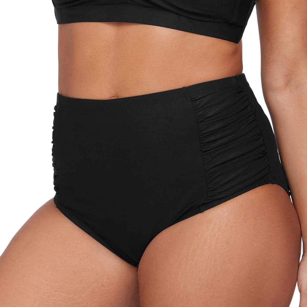 Artesands Hues Rouched Side High Waist Pant Splash Swimwear Bikini Bottoms