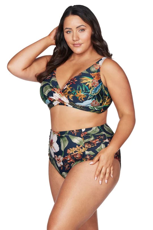 Artesands Into The Saltu Botticelli High Waist Swim Pant - Navy Splash Swimwear Bikini Bottoms