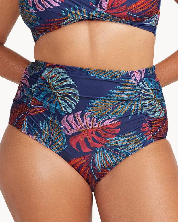 Artesands Nu Ornare Raphael High Waist Rouched Swim Pant - Navy Artesands Nu Ornare Raphael High Waist Rouched Swim Pant - Navy Splash Swimwear Bikini Bottoms