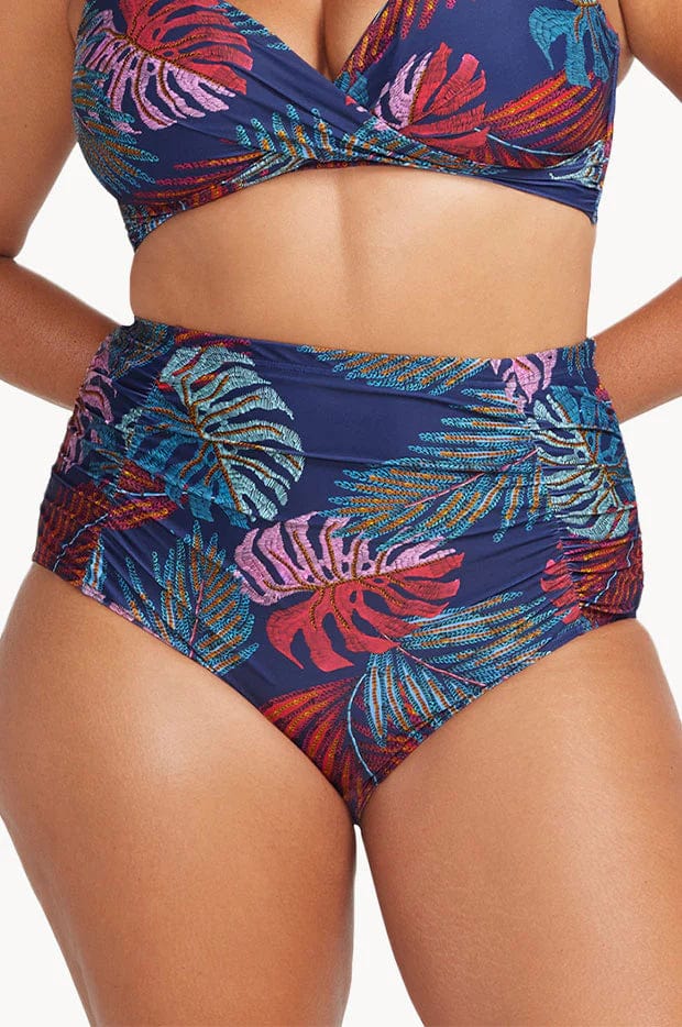 Artesands Nu Ornare Raphael High Waist Rouched Swim Pant - Navy Artesands Nu Ornare Raphael High Waist Rouched Swim Pant - Navy Splash Swimwear Bikini Bottoms
