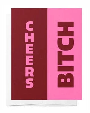 Bad on Paper Cheers Bitch - Pink Birthday Card Cheers Bitch - Pink Birthday Card Splash Swimwear Accessories