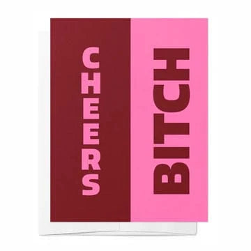 Bad on Paper Cheers Bitch - Pink Birthday Card Cheers Bitch - Pink Birthday Card Splash Swimwear Accessories