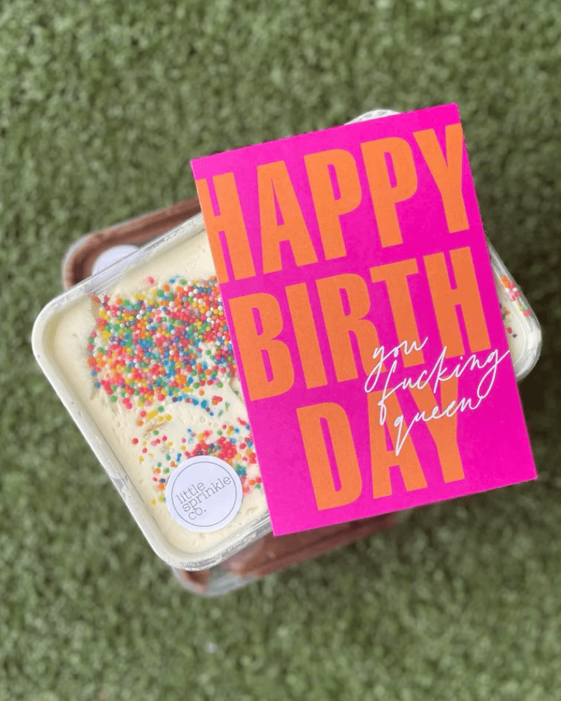 Bad on Paper Happy Birthday You Fucking Queen! Greeting Card BDGC007 Splash Swimwear Accessories BDGC007