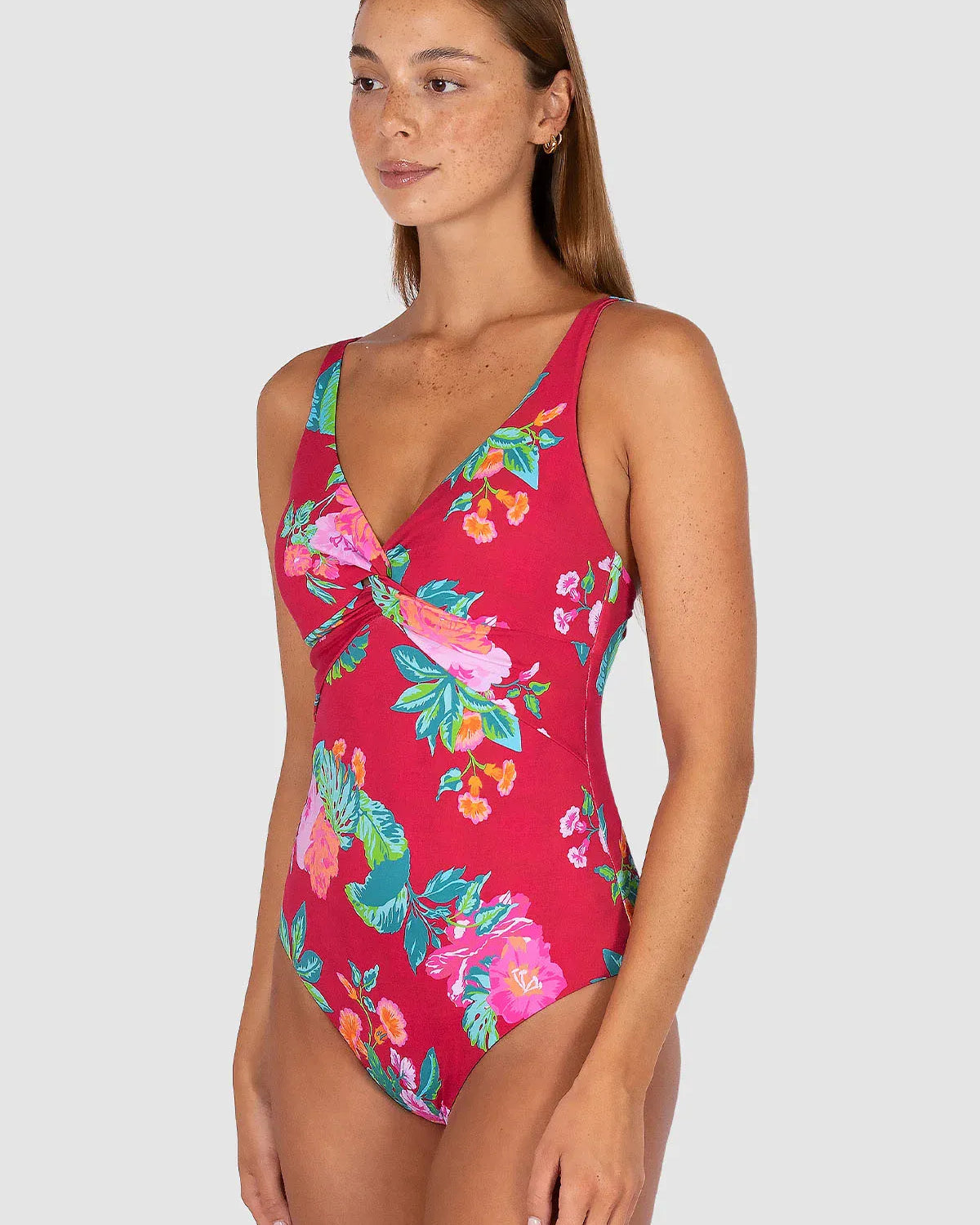 Baku Baku Cala Luna C/DD Twist One Piece - Raspberry Cala Luna C.dd Twist Op | Baku Splash Swimwear One Pieces