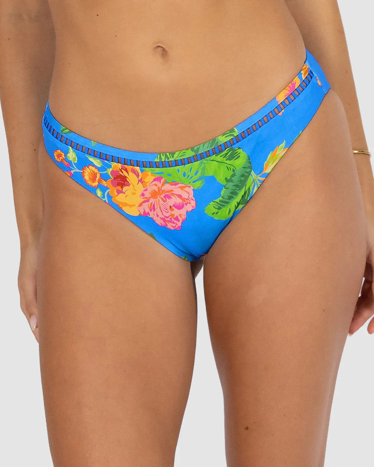 Baku Baku Cala Luna Ladder Lace Regular Bikini Bottom - Maya Blue Cala Luna Regular | Baku Splash Swimwear Bikini Bottoms