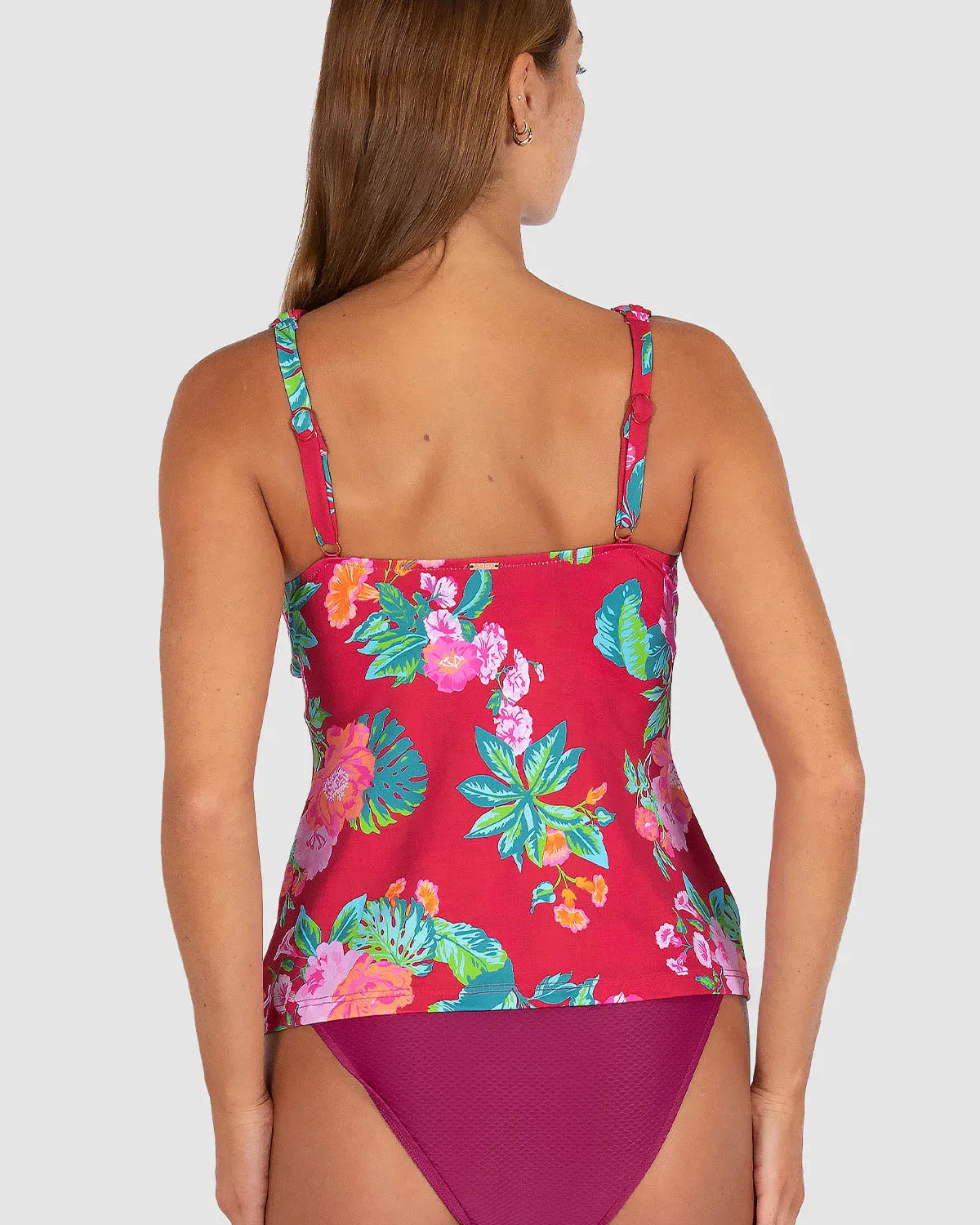 Baku Baku Cala Luna Longline Singlet - Raspberry Cala Luna Lline Singlet | Baku Splash Swimwear Tankini Tops