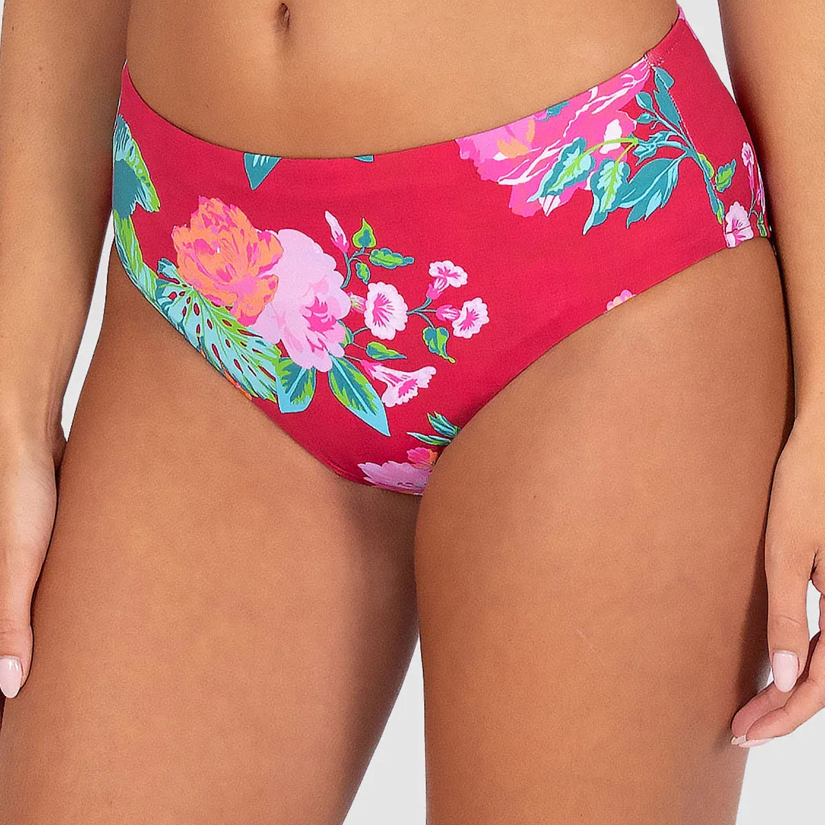 Baku Baku Cala Luna Mid Pant PANT632CLA-RSP-10 Cala Luna Mid Pant | Baku Splash Swimwear Bikini Bottoms Raspberry / 10 9361355131001