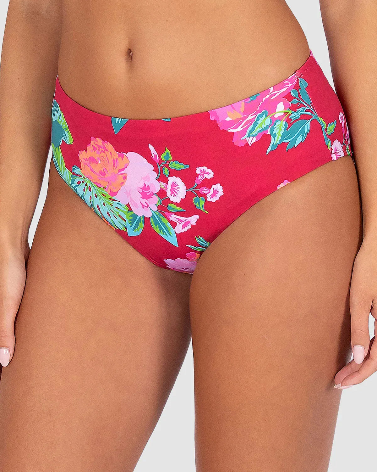 Baku Baku Cala Luna Mid Pant PANT632CLA-RSP-10 Cala Luna Mid Pant | Baku Splash Swimwear Bikini Bottoms Raspberry / 10 9361355131001
