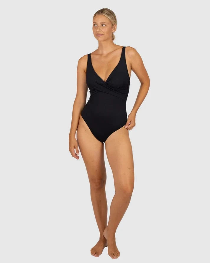 Baku Baku Chloro D-E Cup Wrap One Piece Swimsuit -Black Baku Chloro D-E Cup Wrap One Piece Swimsuit -Black Splash Swimwear One Pieces