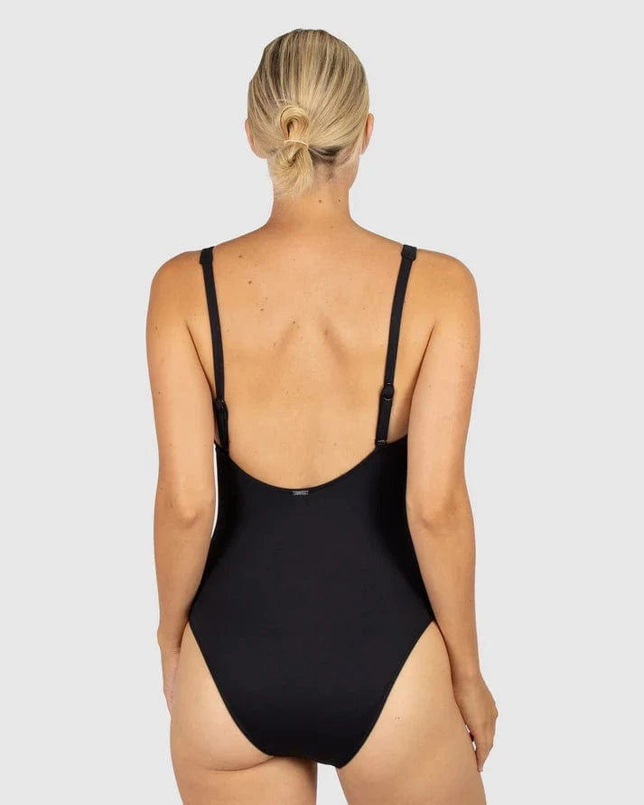 Baku Baku Chloro D-E Cup Wrap One Piece Swimsuit -Black Baku Chloro D-E Cup Wrap One Piece Swimsuit -Black Splash Swimwear One Pieces