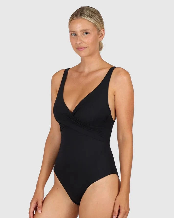 Baku Baku Chloro D-E Cup Wrap One Piece Swimsuit -Black Baku Chloro D-E Cup Wrap One Piece Swimsuit -Black Splash Swimwear One Pieces