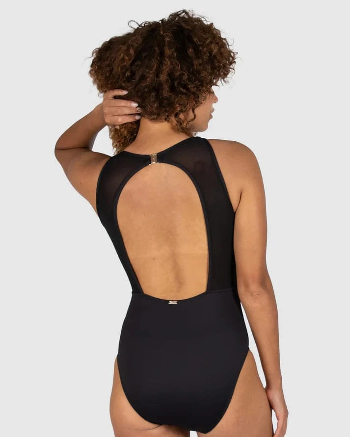 Baku Baku Chloro High Neck One Piece Swimsuit -Black Baku Chloro High Neck One Piece Swimsuit -Black Splash Swimwear One Pieces