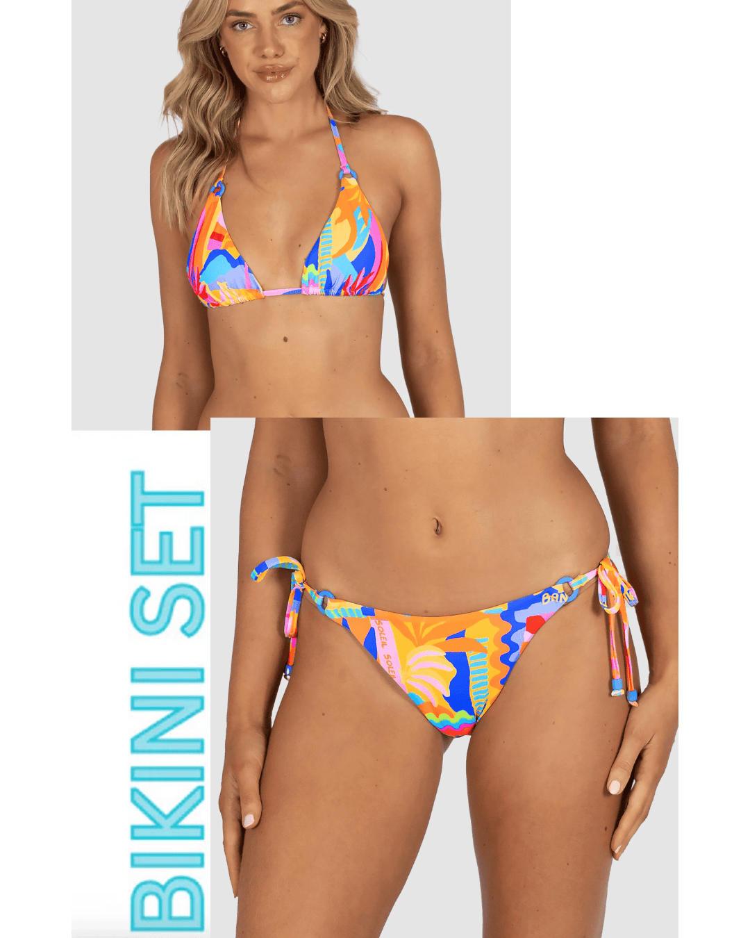 Baku Baku Grenada Slide Tri & Rio Tie Side Bikini Bottom - Sunshine Baku Grenada Slide Tri & Rio Tie Side Bikini Bottom - Sunshine Splash Swimwear Bikini Set 14 1000031200