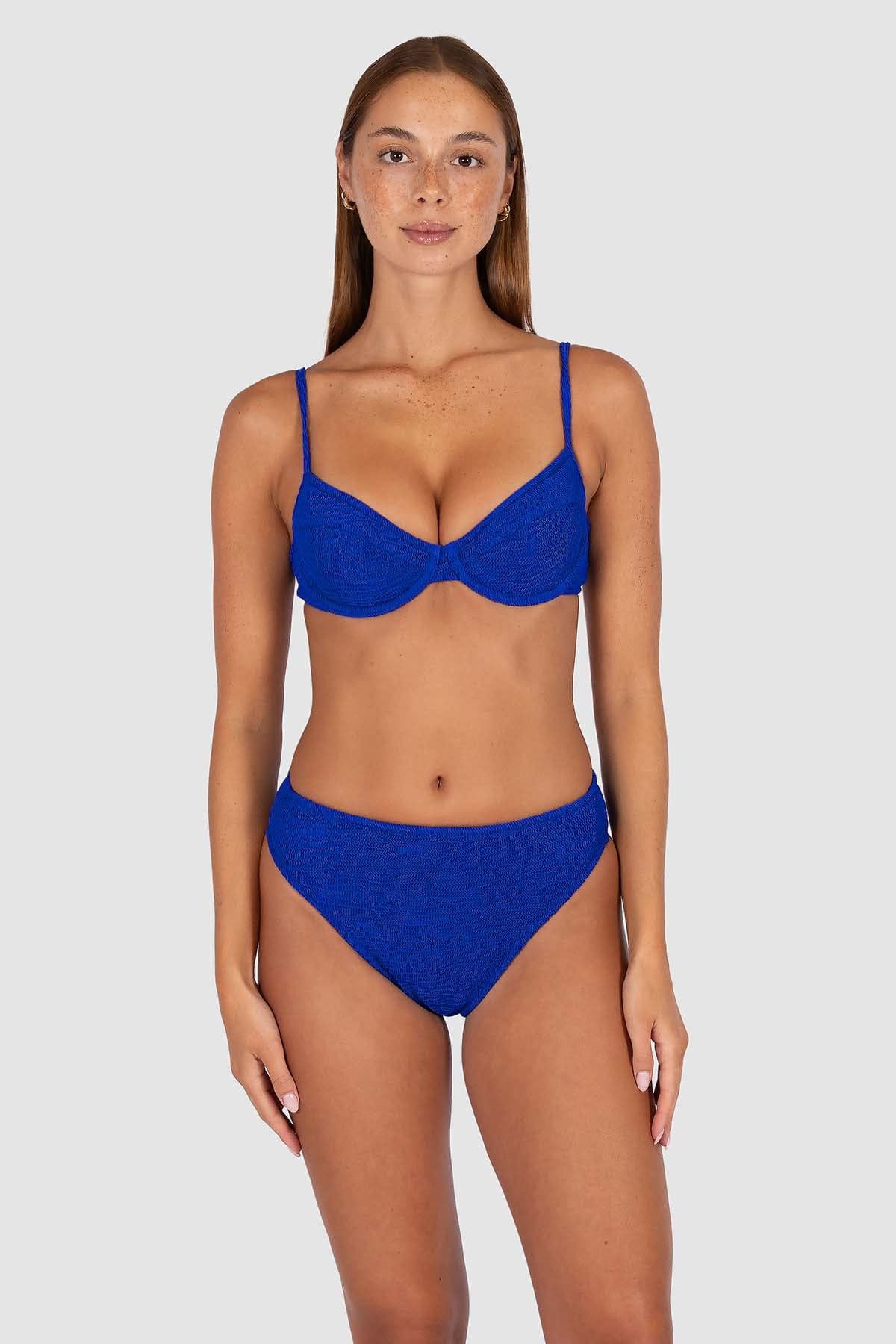 Baku Baku Ibiza High Waist Pant - Lapis Baku Ibiza High Waist Pant - Lapis Splash Swimwear Bikini Bottoms