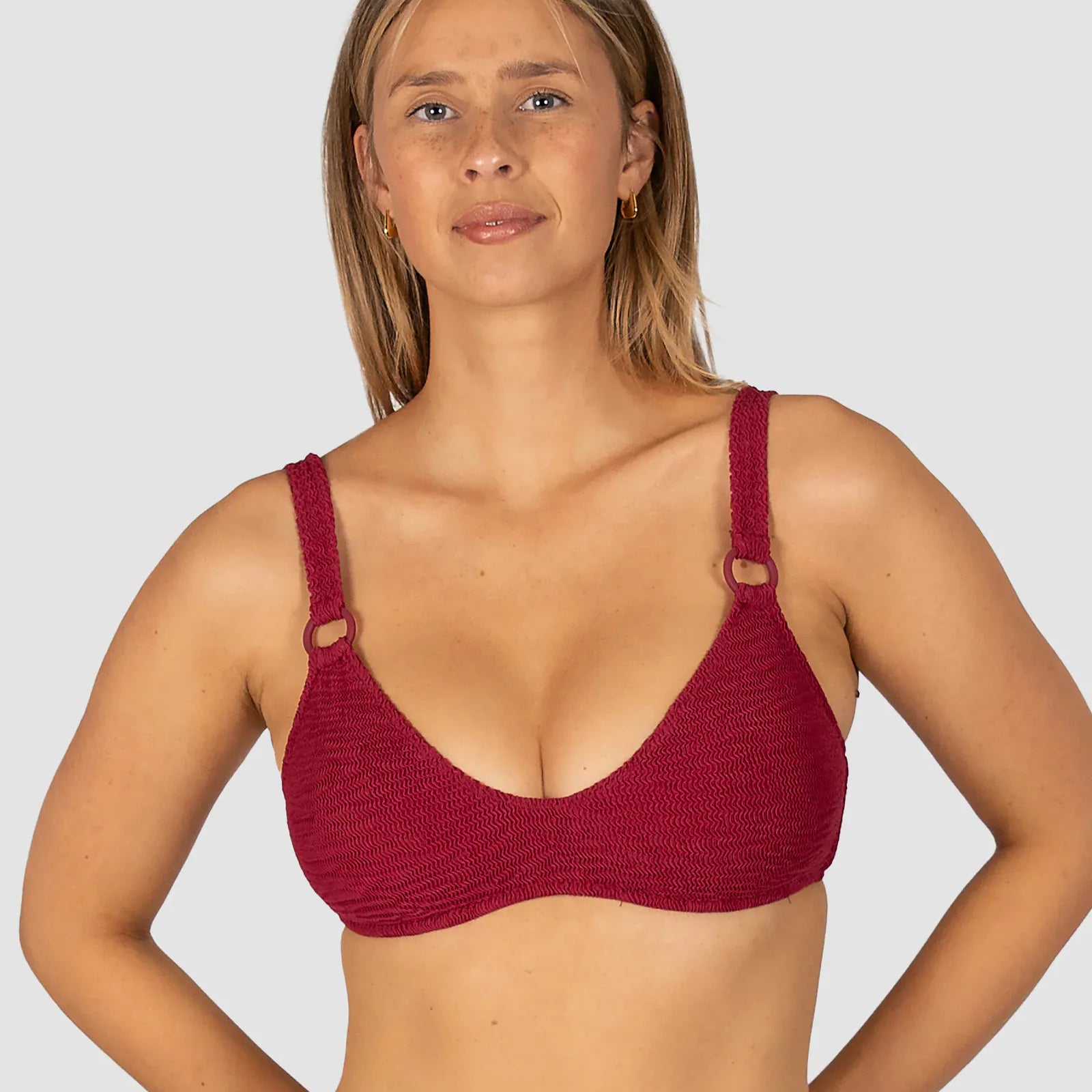 Baku Baku Ibiza Scoop Bralette BRA802IBA Baku Ibiza Scoop Bralette - Maya Blue | Australia Splash Swimwear Bikini Tops Scarlet / 6