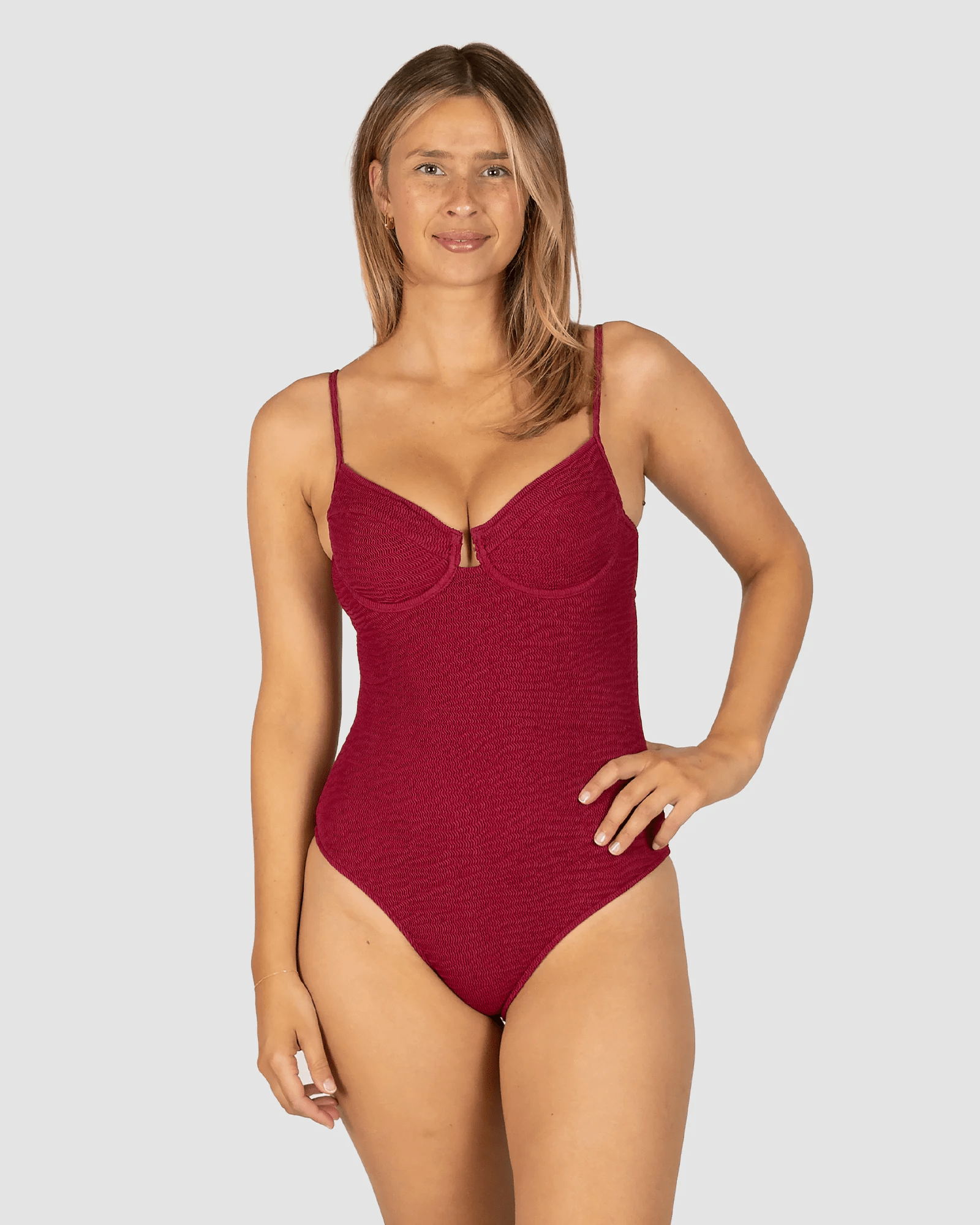 Baku Baku Ibiza Underwire Balconette One Piece - Scarlet Baku Ibiza Underwire Balconette One Piece - Scarlet Splash Swimwear